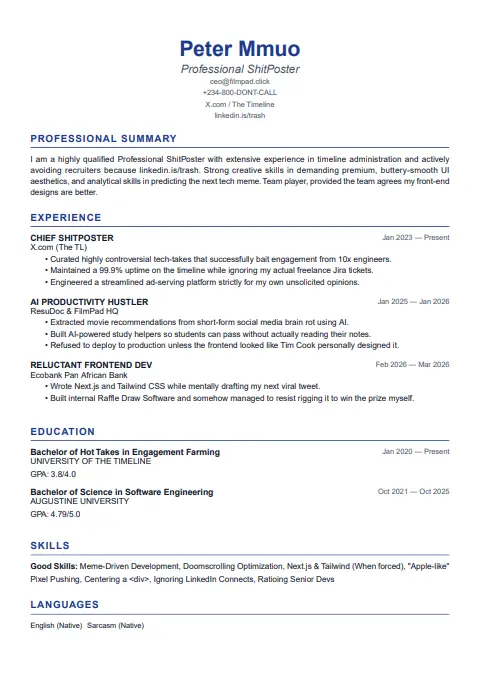 Apex Resume Template Visual Preview